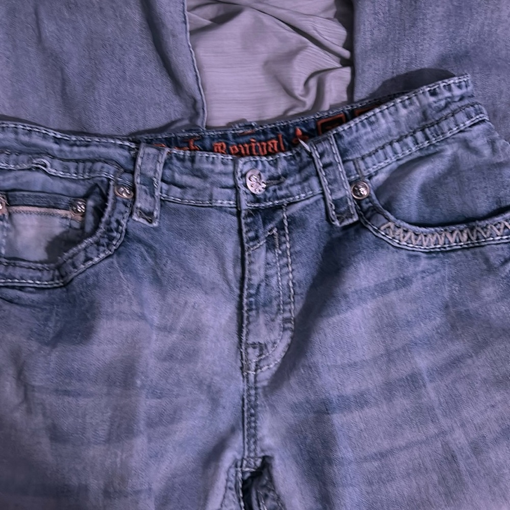 light wash rock revival jeans